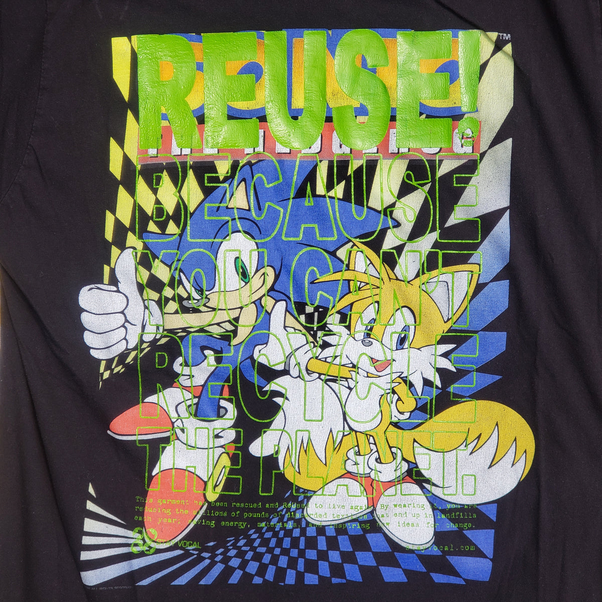One of a Kind (Men's L) REUSE! Sonic The Hedgehog and Tails T