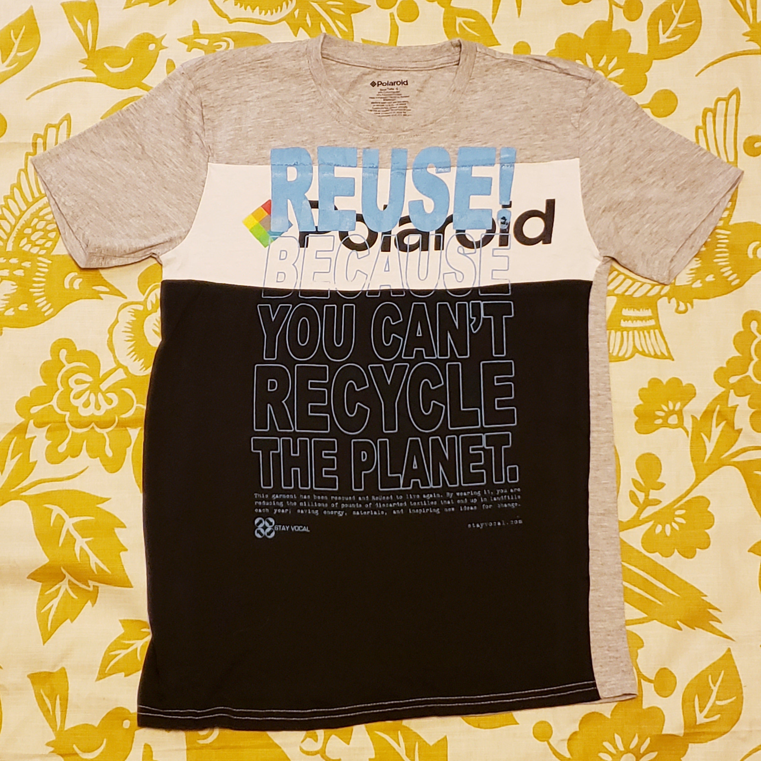 One of a Kind (Men's S) REUSE! Polaroid Camera T-Shirt