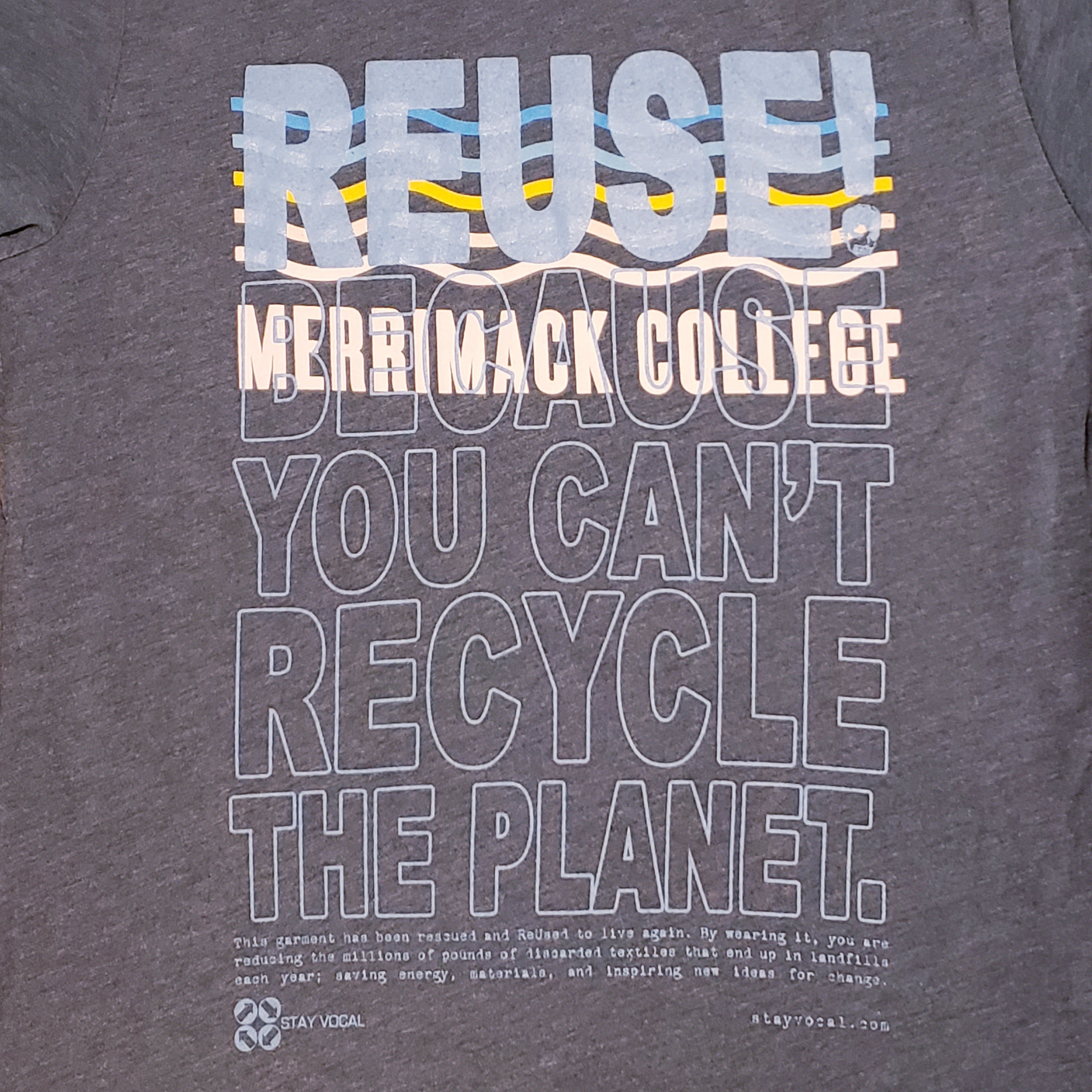 One of a Kind (Men's M) REUSE! Merimack College T-Shirt