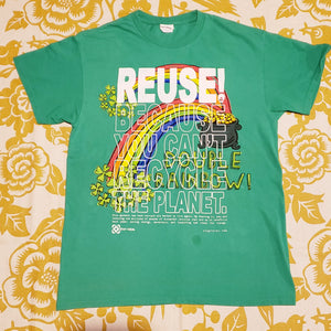 One of a Kind (Men's M) REUSE! Double Rainbow T-Shirt