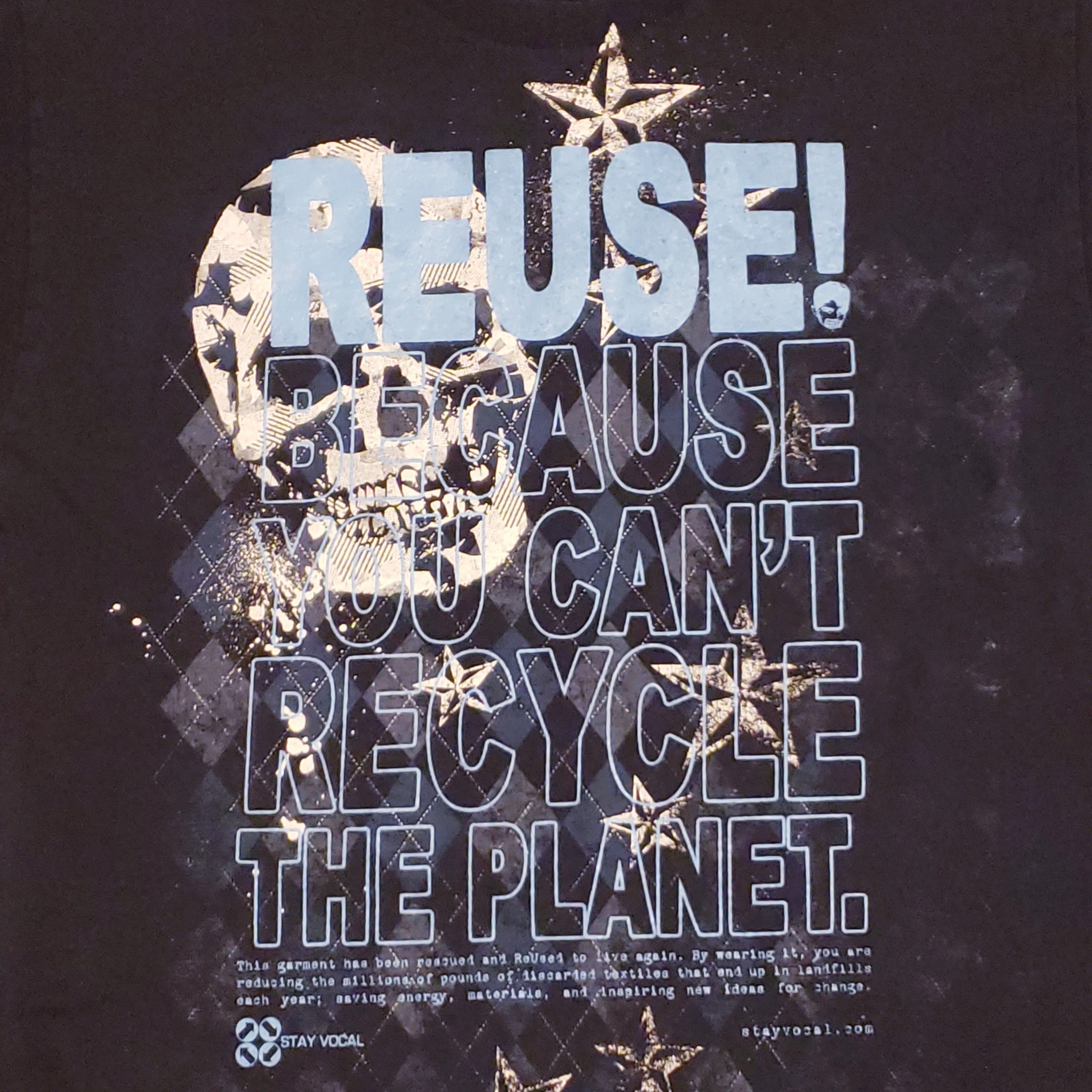 One of a Kind (Men's M) REUSE! Argyle Skulls and Stars T-Shirt