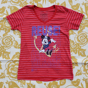 One of a Kind (Women's L) REUSE! Minnie Mouse on an Anchor T-Shirt