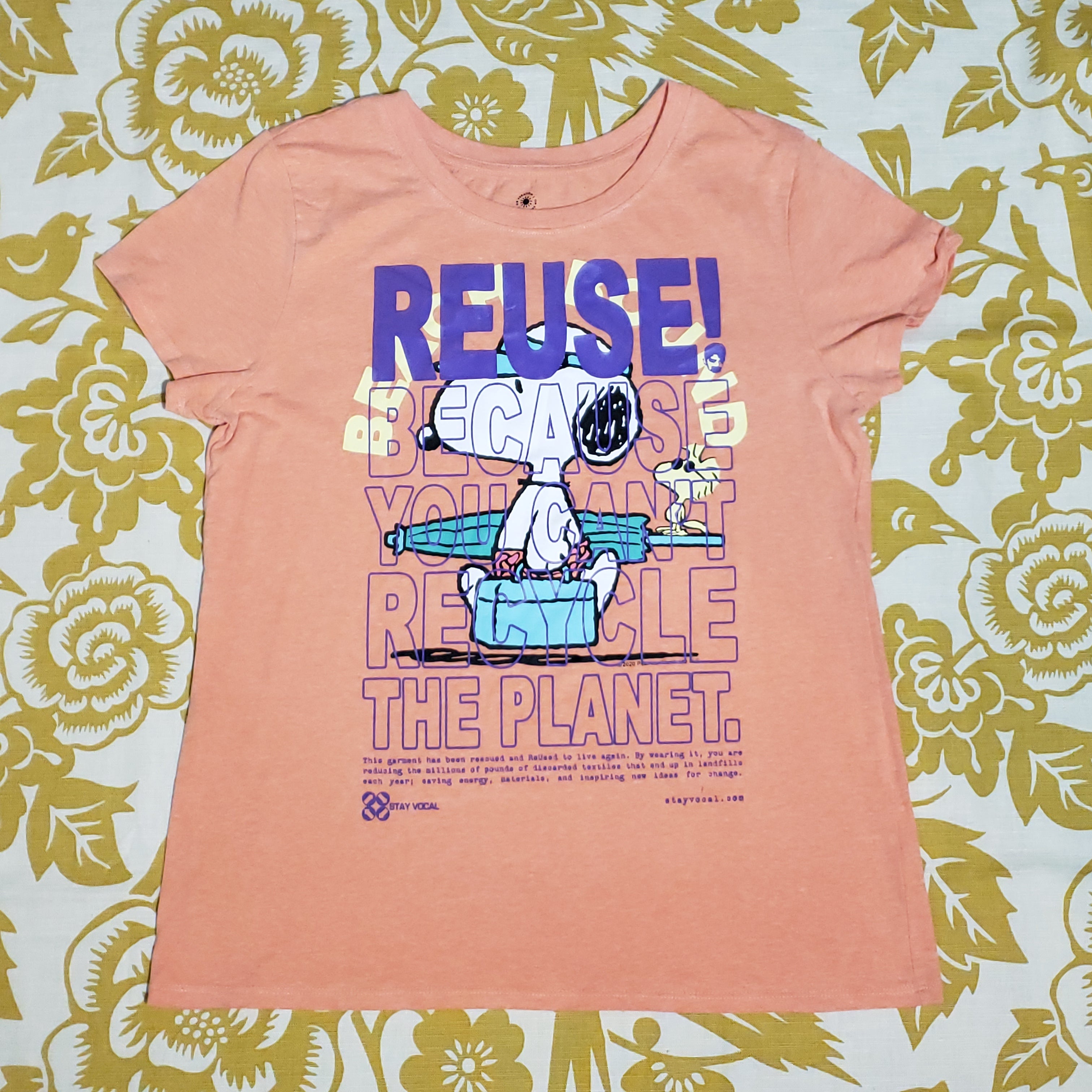 One of a Kind (Women's M) REUSE! Beach Bound Snoopy and Woodstock T-Shirt