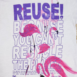 One of a Kind (Women's S) REUSE! Large Flamingos T-Shirt
