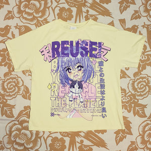 One of a Kind (Kid's L) REUSE! Anime Girl and Cat T-Shirt