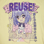 One of a Kind (Kid's L) REUSE! Anime Girl and Cat T-Shirt