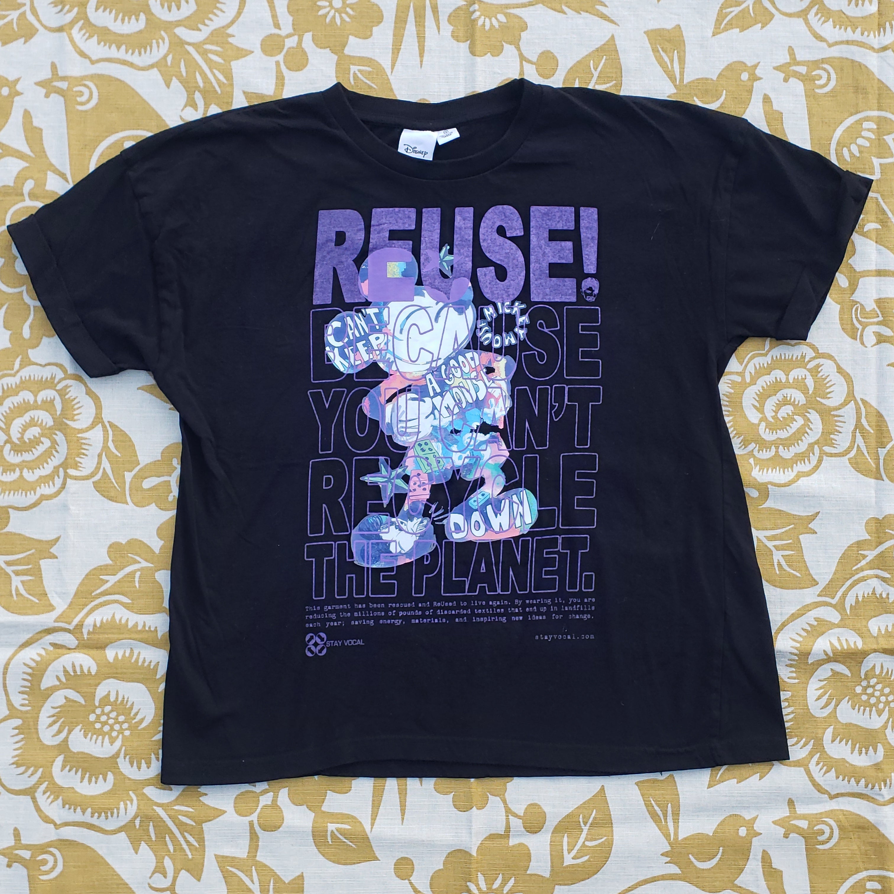 One of a Kind (Men's S) REUSE! Can't Keep a Good Mickey Mouse Down T-Shirt