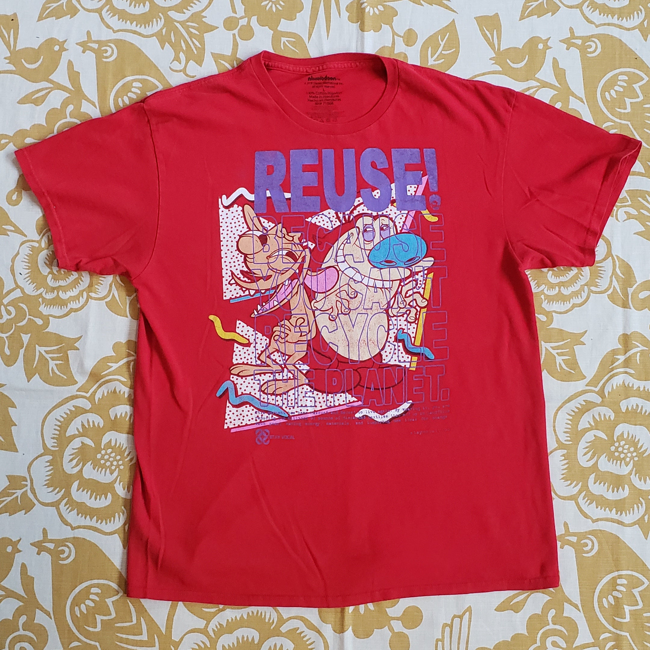 One of a Kind (Men's L) REUSE! Ren and Stimpy T-Shirt