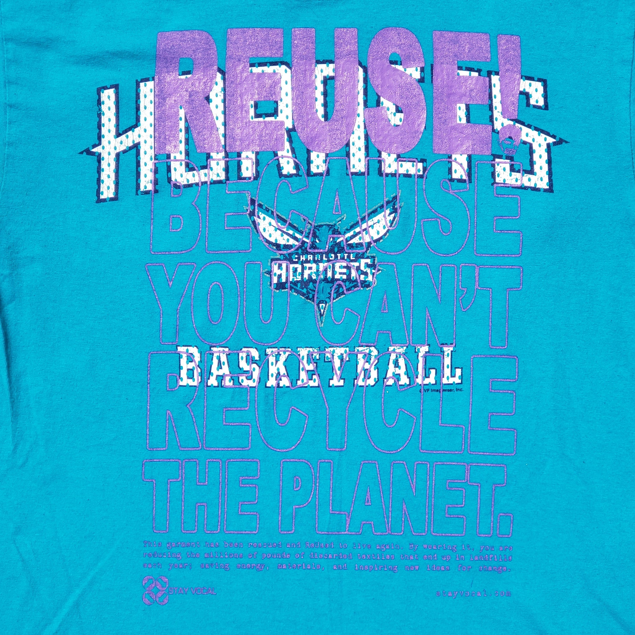 One of a Kind (Men's M) REUSE! Charlotte Hornets Basketball T-Shirt