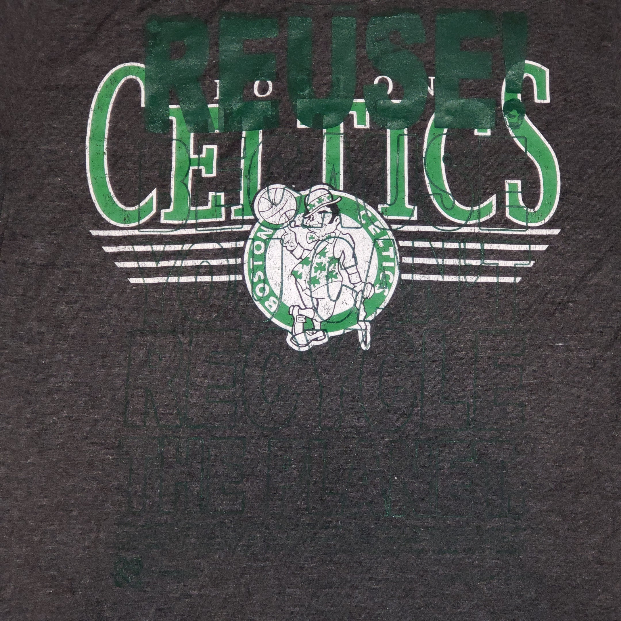 One of a Kind (Men's S) REUSE! Boston Celtics 4-Line Logo T-Shirt