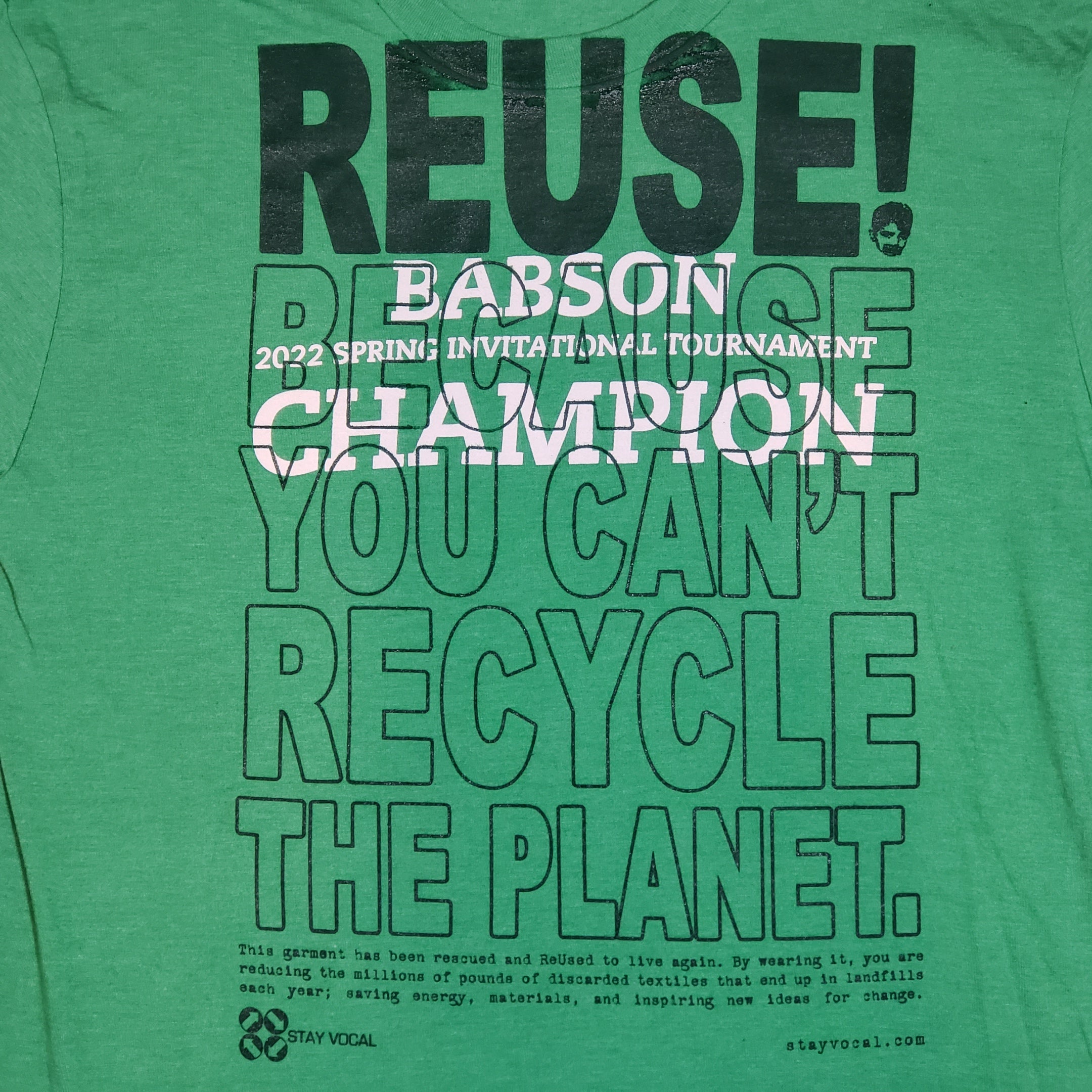 One of a Kind (Men's S) REUSE! Babson College Champion T-Shirt