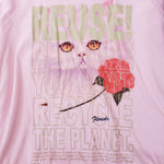 One of a Kind (Women's M) REUSE! Cat with a Rose in Florida T-Shirt