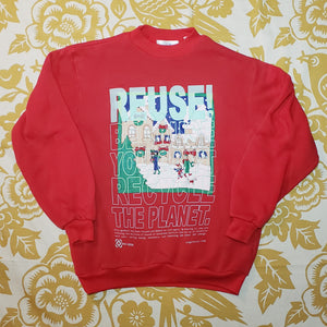 One of a Kind (Kid's L) REUSE! Winter Holiday Scene Crewneck Sweatshirt