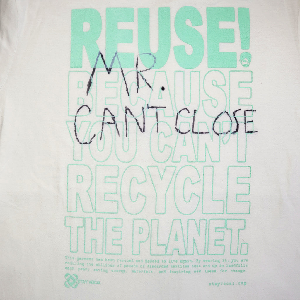 One of a Kind (Men's L) REUSE! Handmade Mr. Can't Close T-Shirt
