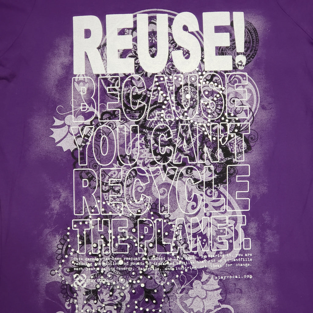 One of a Kind (Women's L) REUSE! Sparkly Floral Design T-Shirt