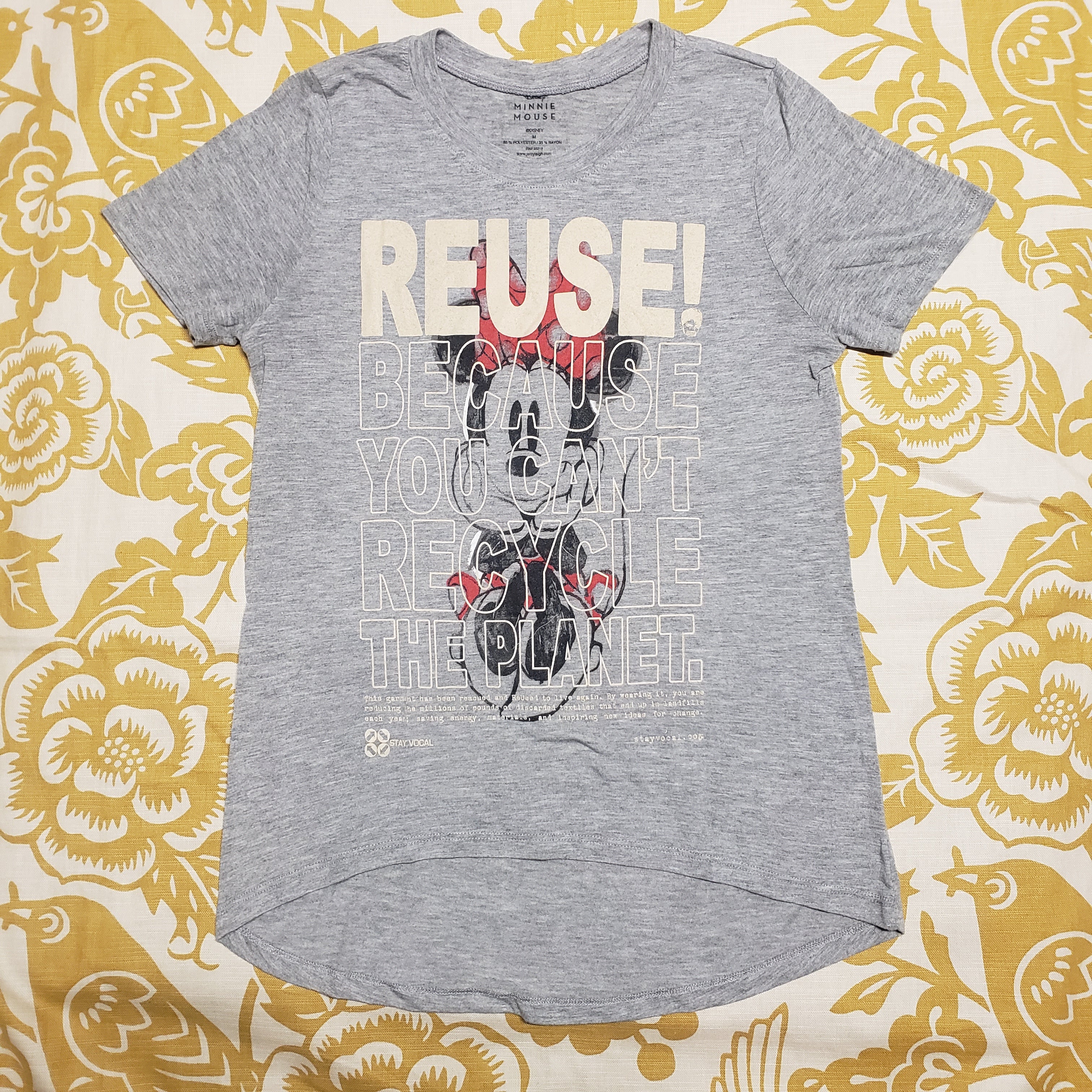 One of a Kind (Women's M) REUSE! Minnie Mouse Happy Sketch T-Shirt