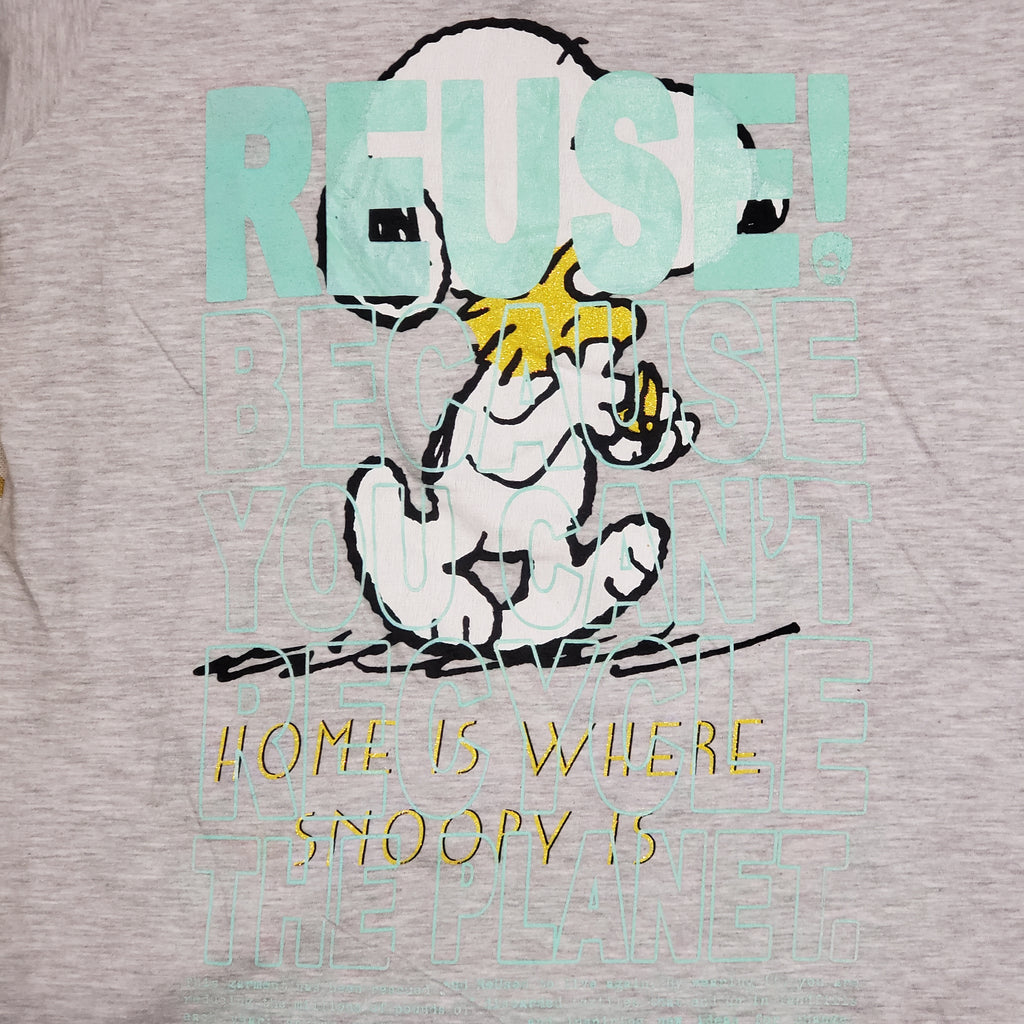 One of a Kind (Women's M) REUSE! Home Is Where Snoopy Is T-Shirt