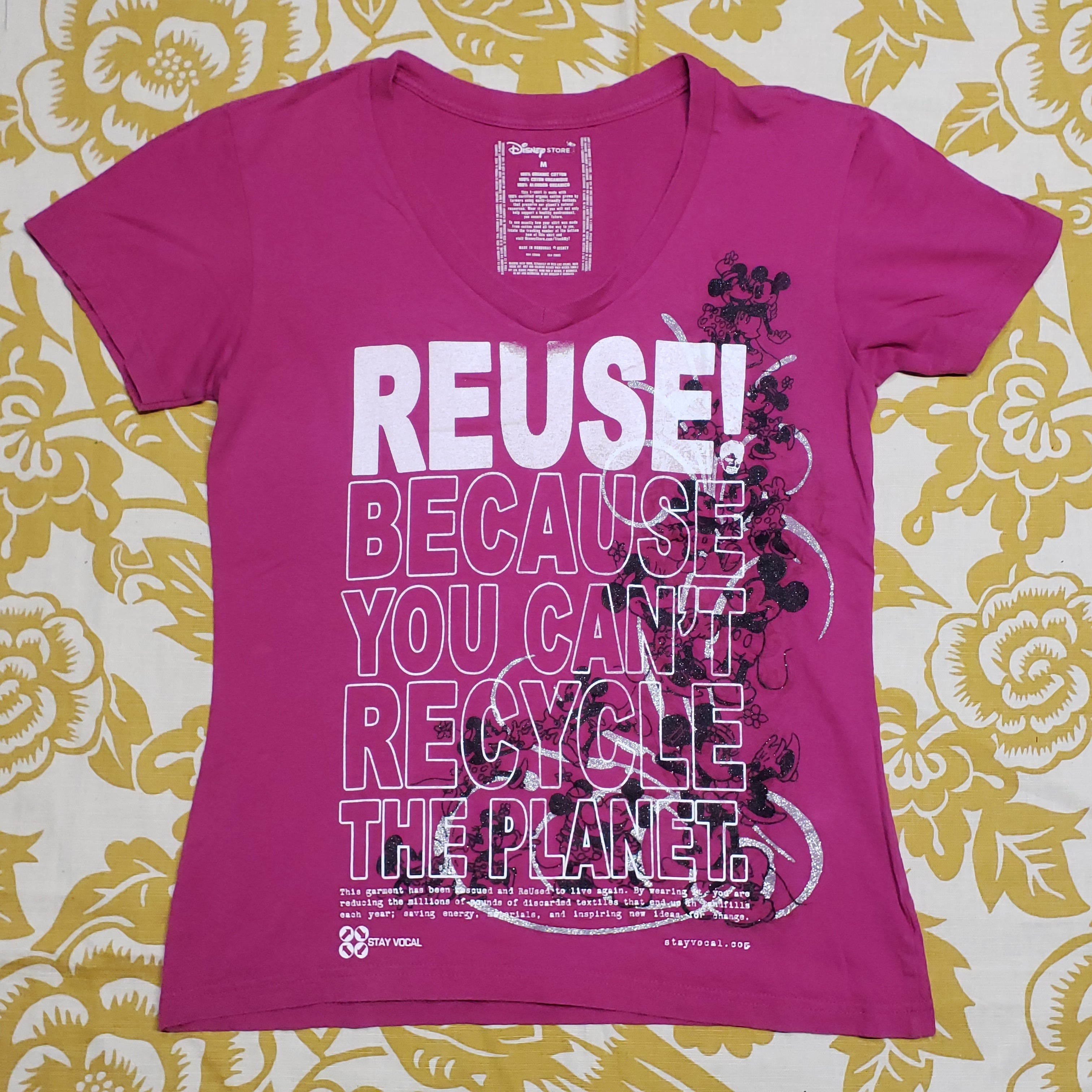 One of a Kind (Women's M) REUSE! Mickey & Minnie Side Dancing T-Shirt