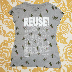 One of a Kind (Women's L) REUSE! Cactus All Over T-Shirt