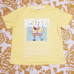 One of a Kind (Women's L) REUSE! Spongebob Waves T-Shirt