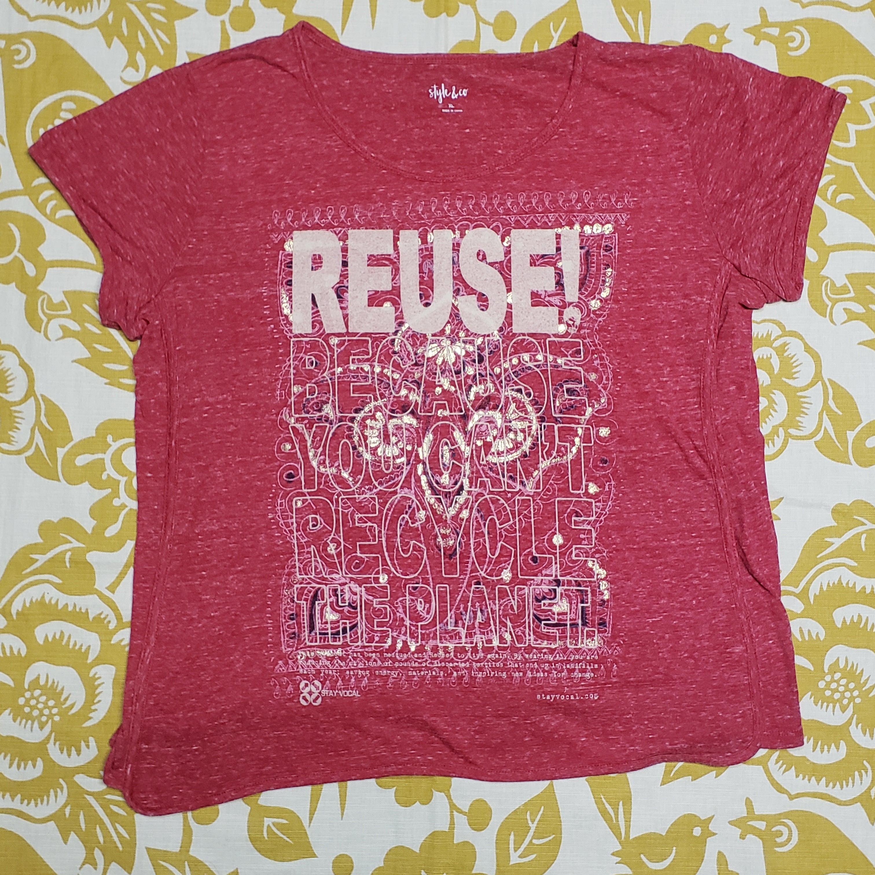 One of a Kind (Women's XL) REUSE! Fancy Elephant T-Shirt