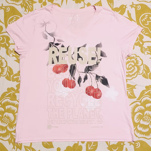 One of a Kind (Women's XL) REUSE! Cherries and Leaves T-Shirt