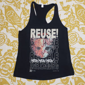 One of a Kind (Women's XXL) REUSE! Kitty in Jason's Hockey Mask Tank Top