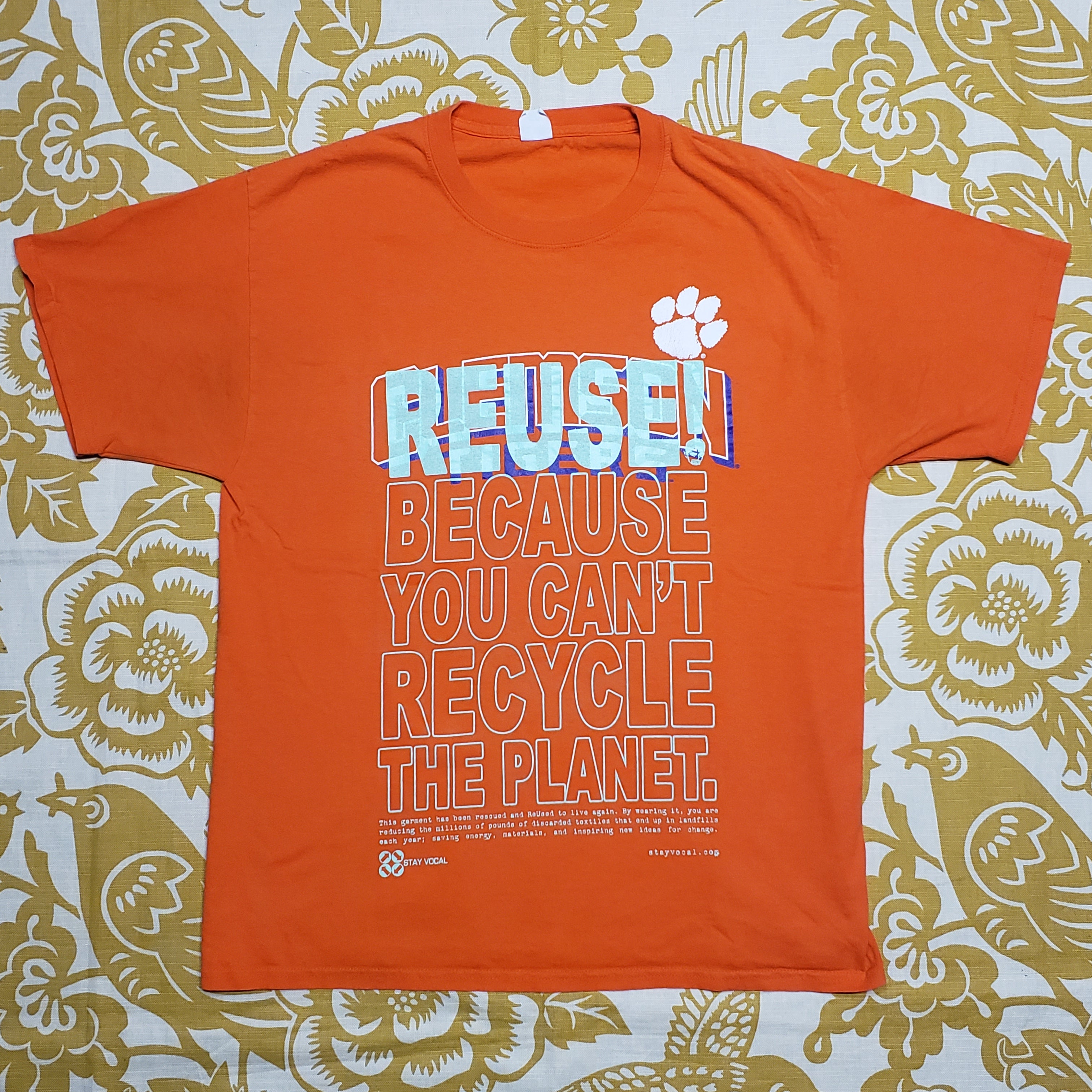 One of a Kind (Men's L) REUSE! Clemson Tiger Paw T-Shirt