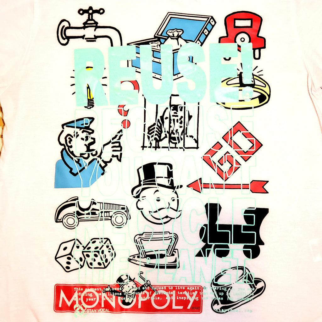 One of a Kind (Women's XL) REUSE! Monopoly Logos T-Shirt