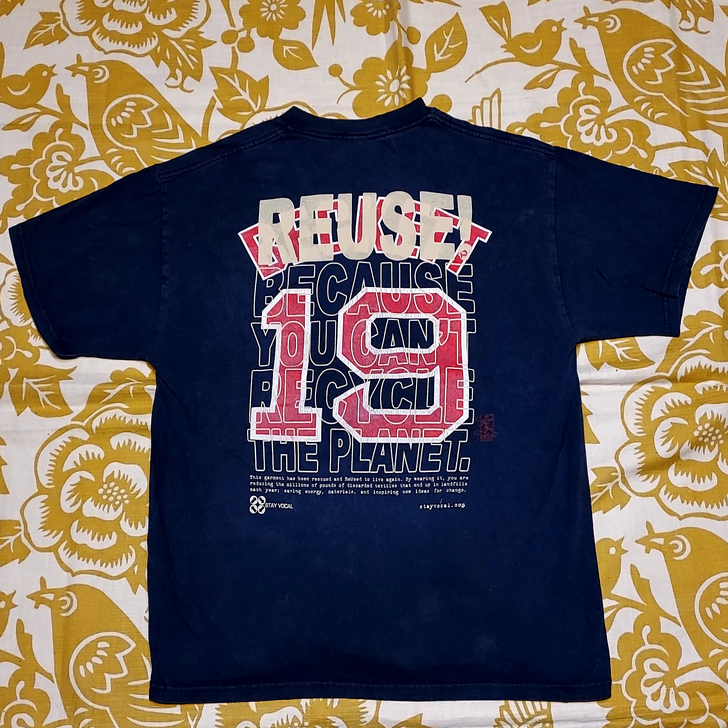 One of a Kind (Men's M) REUSE! Red Sox #19 (Blue with Red) T-Shirt