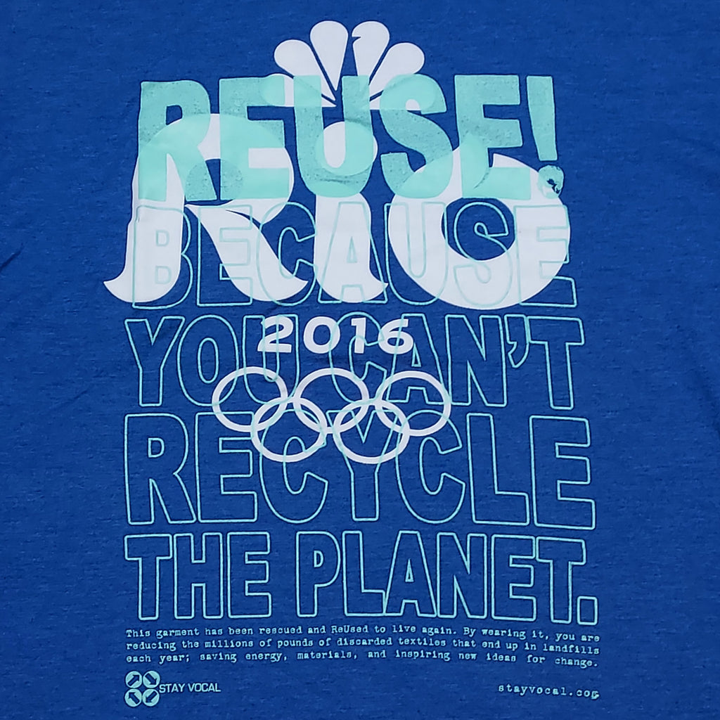 Women's XL REUSE Because You Can't Recycle The Planet Rio 2016 Olympics T-Shirt