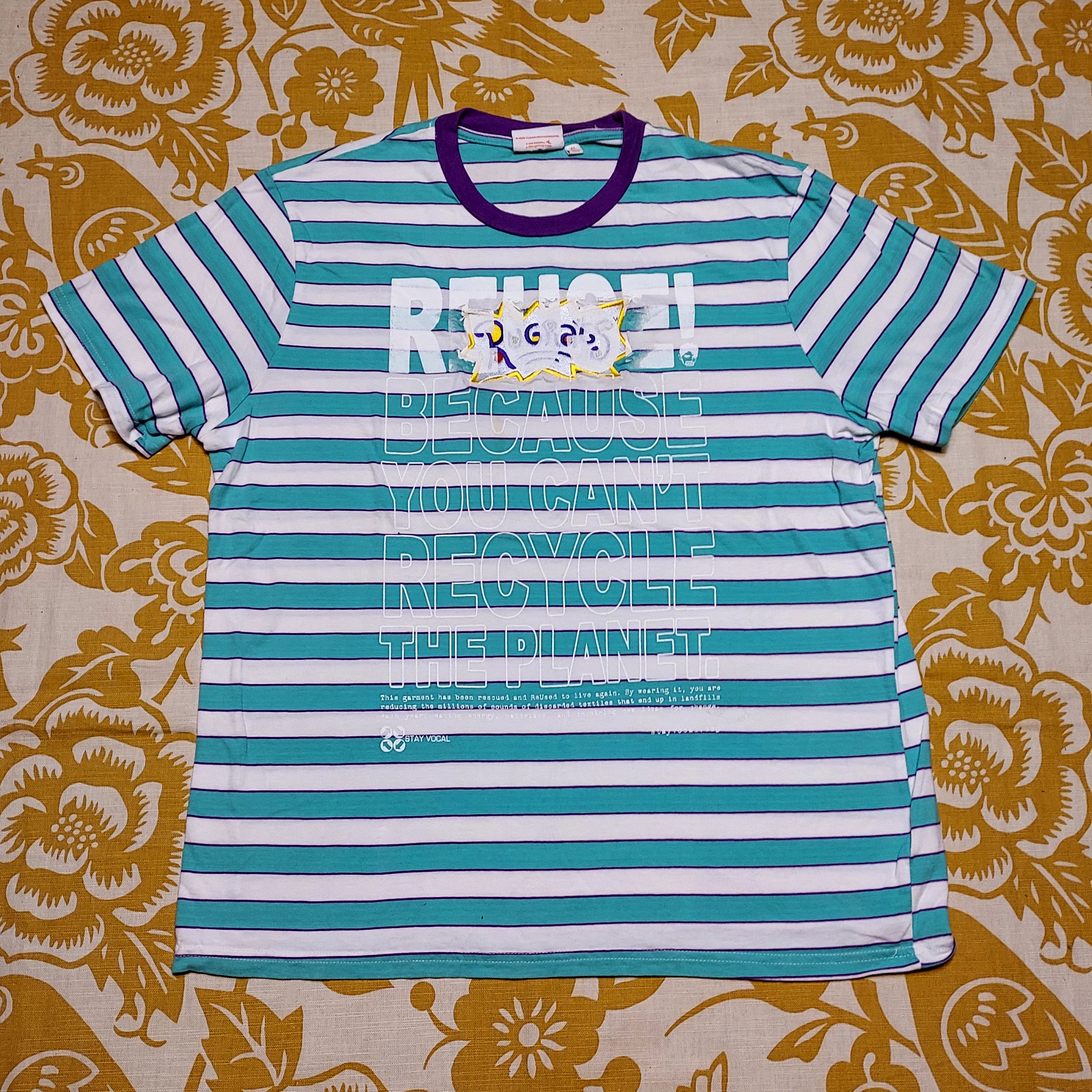 One of a Kind (Men's XL) REUSE! Rugrats Logo Striped T-Shirt