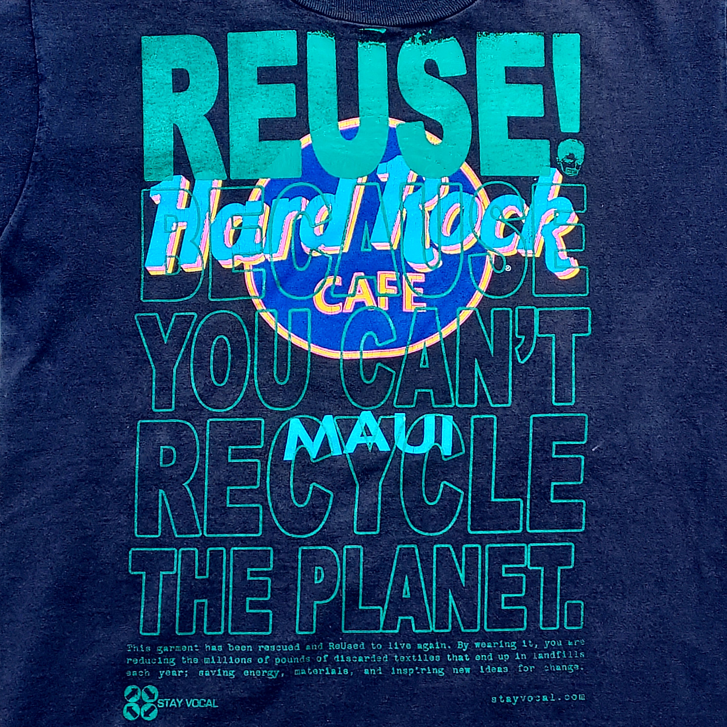 Men's S REUSE Because You Can't Recycle The Planet Hard Rock Cafe Maui T-Shirt