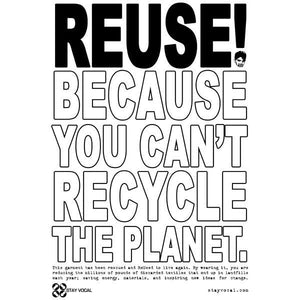 One of a Kind (Men's M) REUSE! Respect The Planet T-Shirt