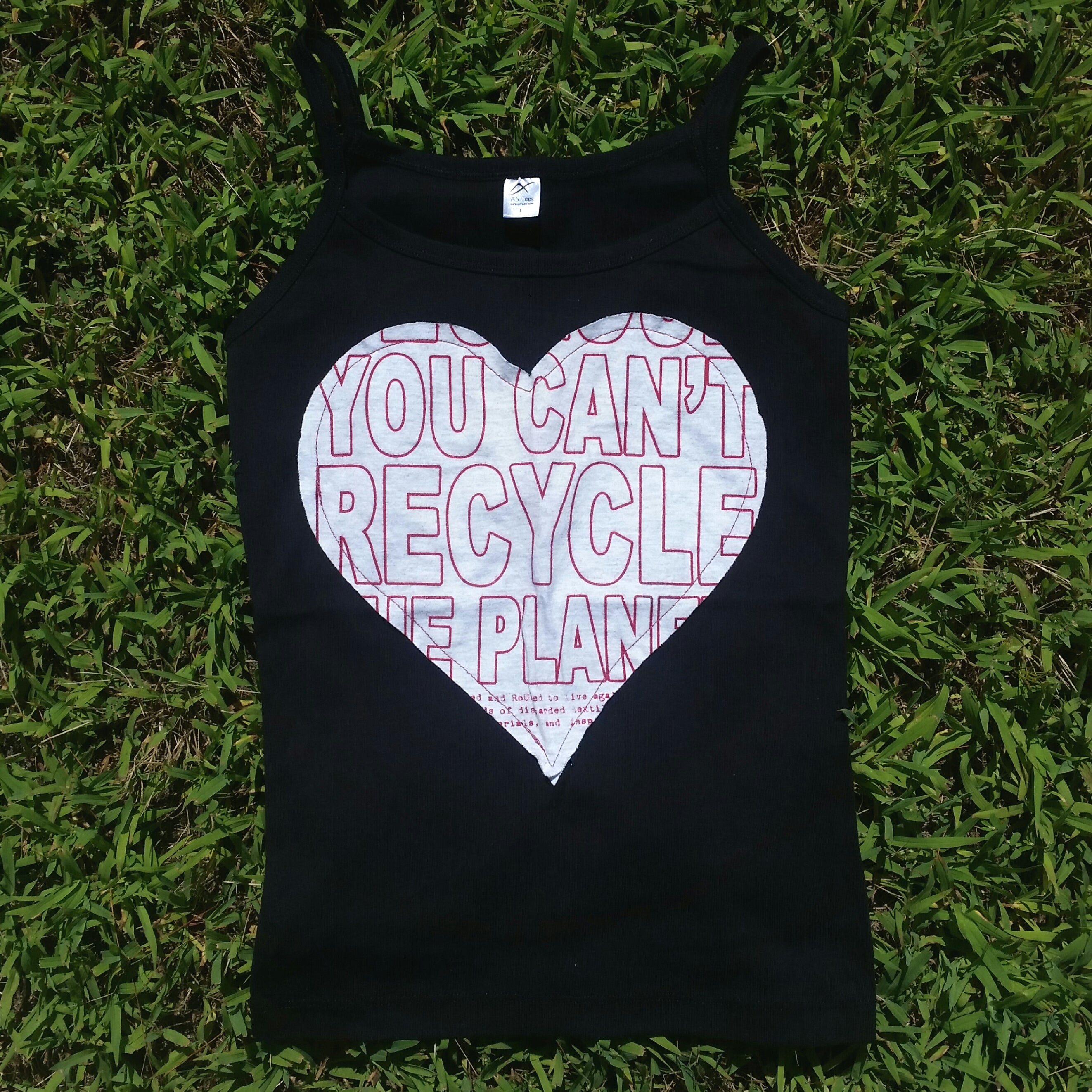One of a Kind (Women's L) Heart REUSE! Patch Tank Top