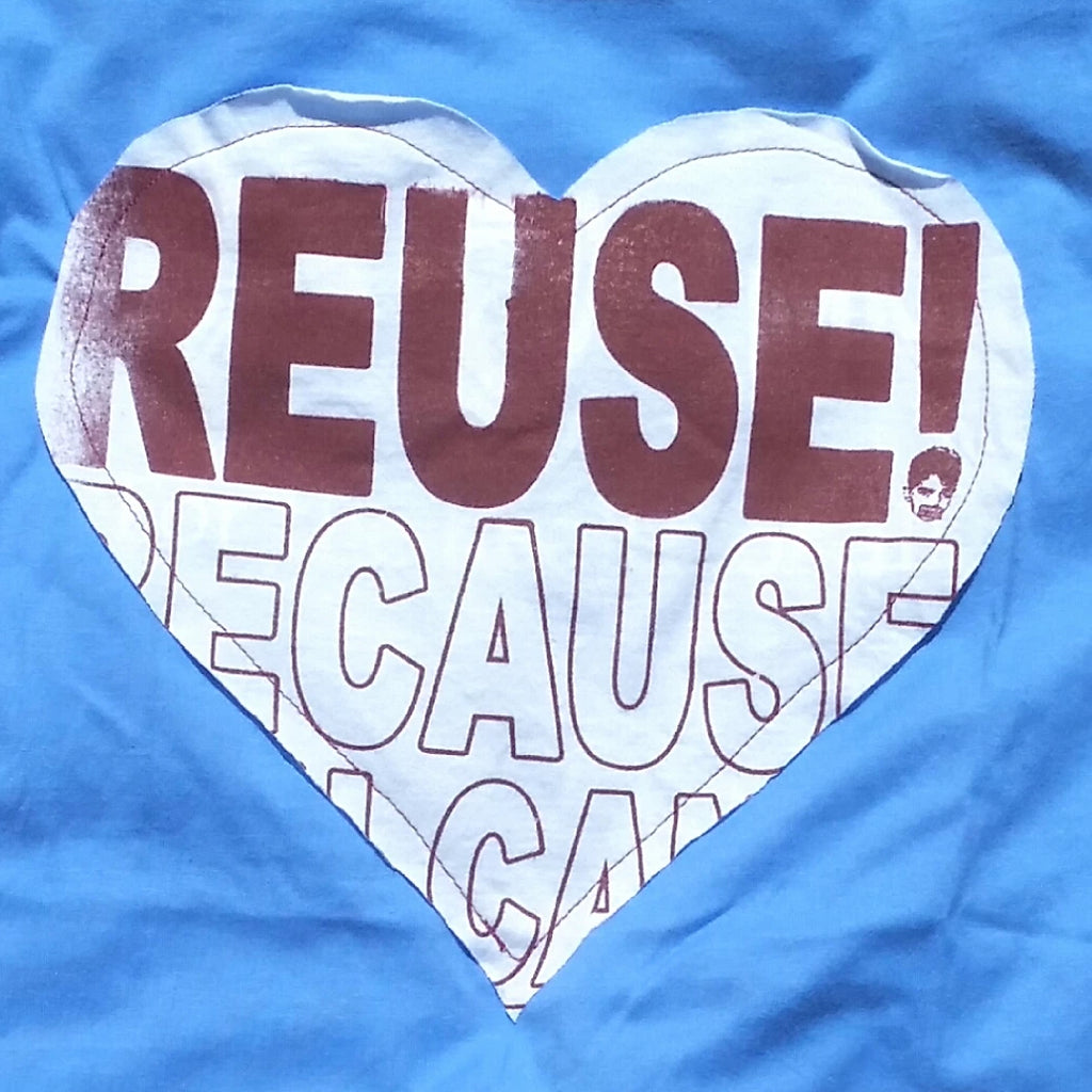 One of a Kind (Women's XXL) Heart REUSE! Patch T-Shirt