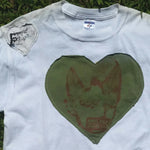One of a Kind (Men's M) 2 Heart Face Patches T-Shirt