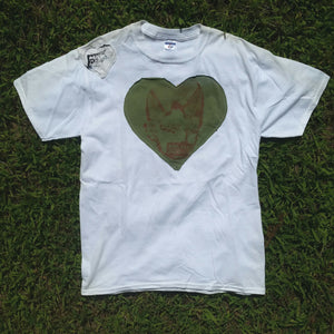One of a Kind (Men's M) 2 Heart Face Patches T-Shirt