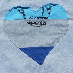 One of a Kind (Men's M) Heart Patch Tri Color Face T-Shirt