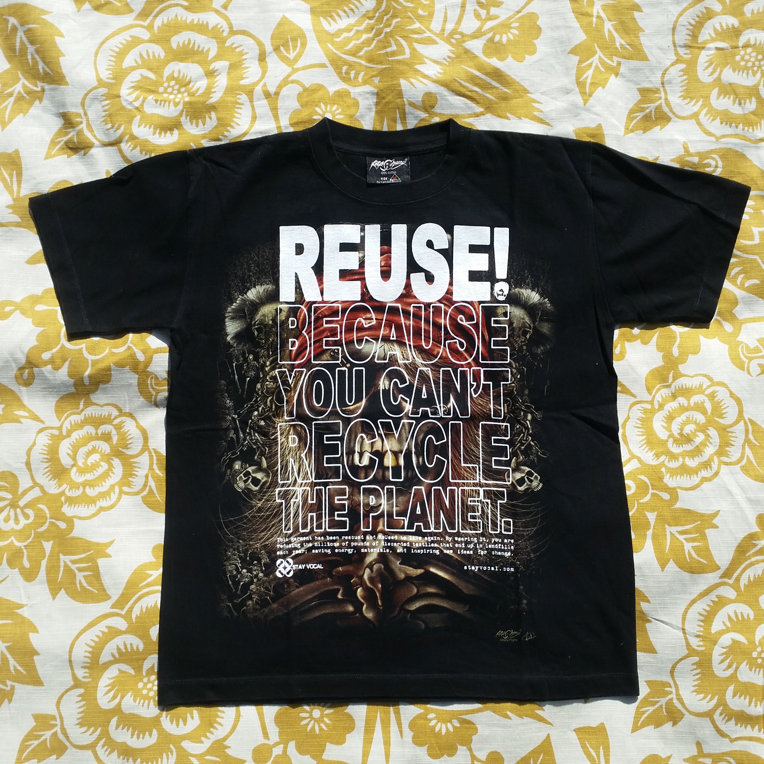 One of a Kind (Men's M) REUSE! Pirate Skeleton T-Shirt