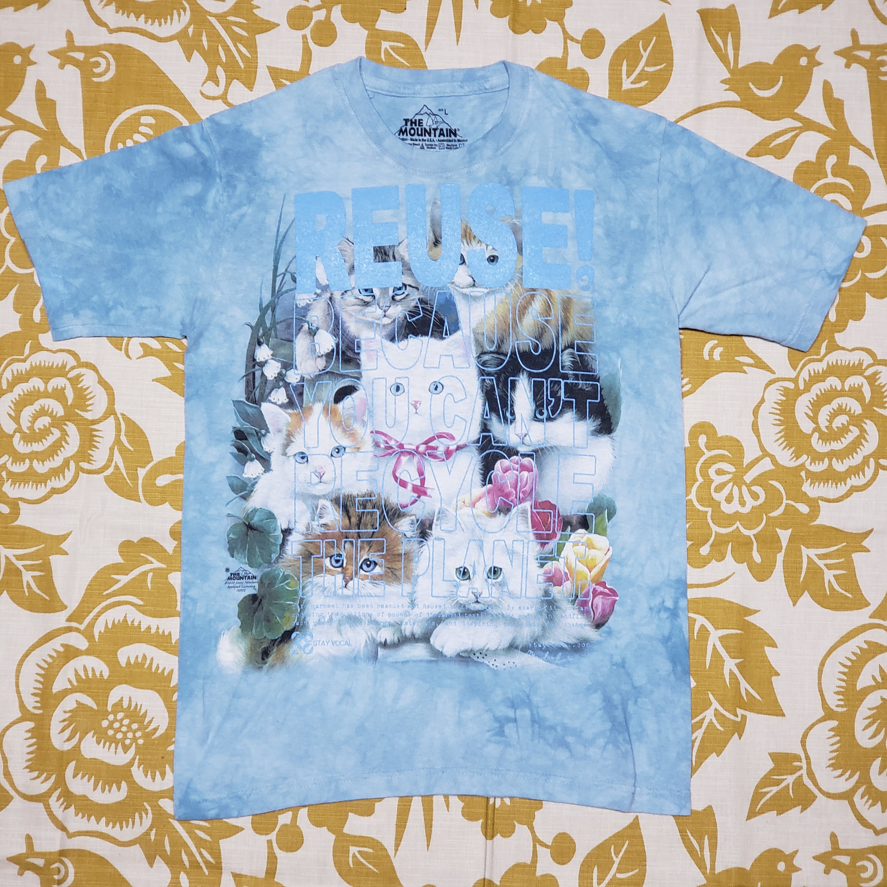 One of a Kind (Kid's L) REUSE! Kitten Crew T-Shirt