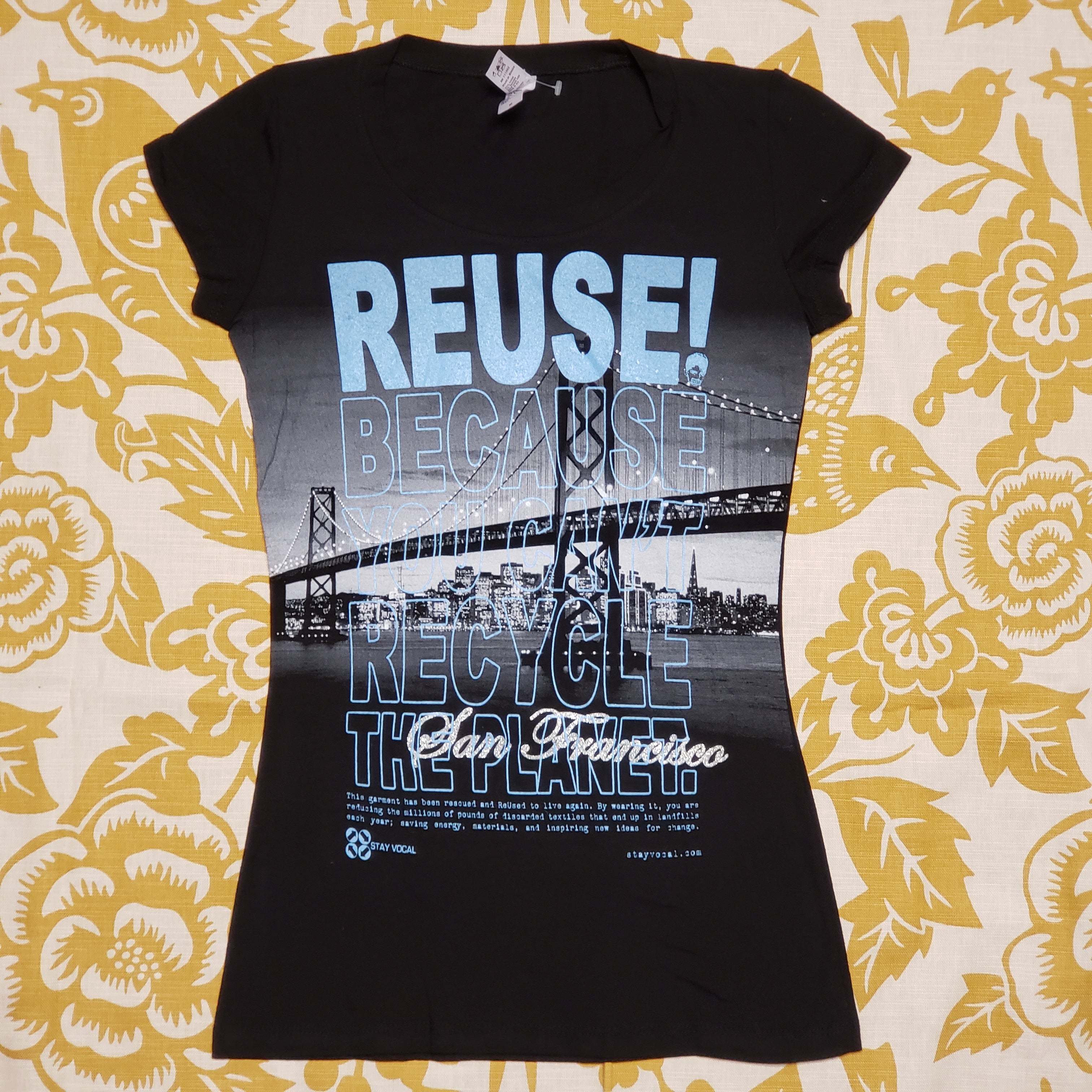 One of a Kind (Women's M) REUSE! The Golden Gate Bridge T-Shirt
