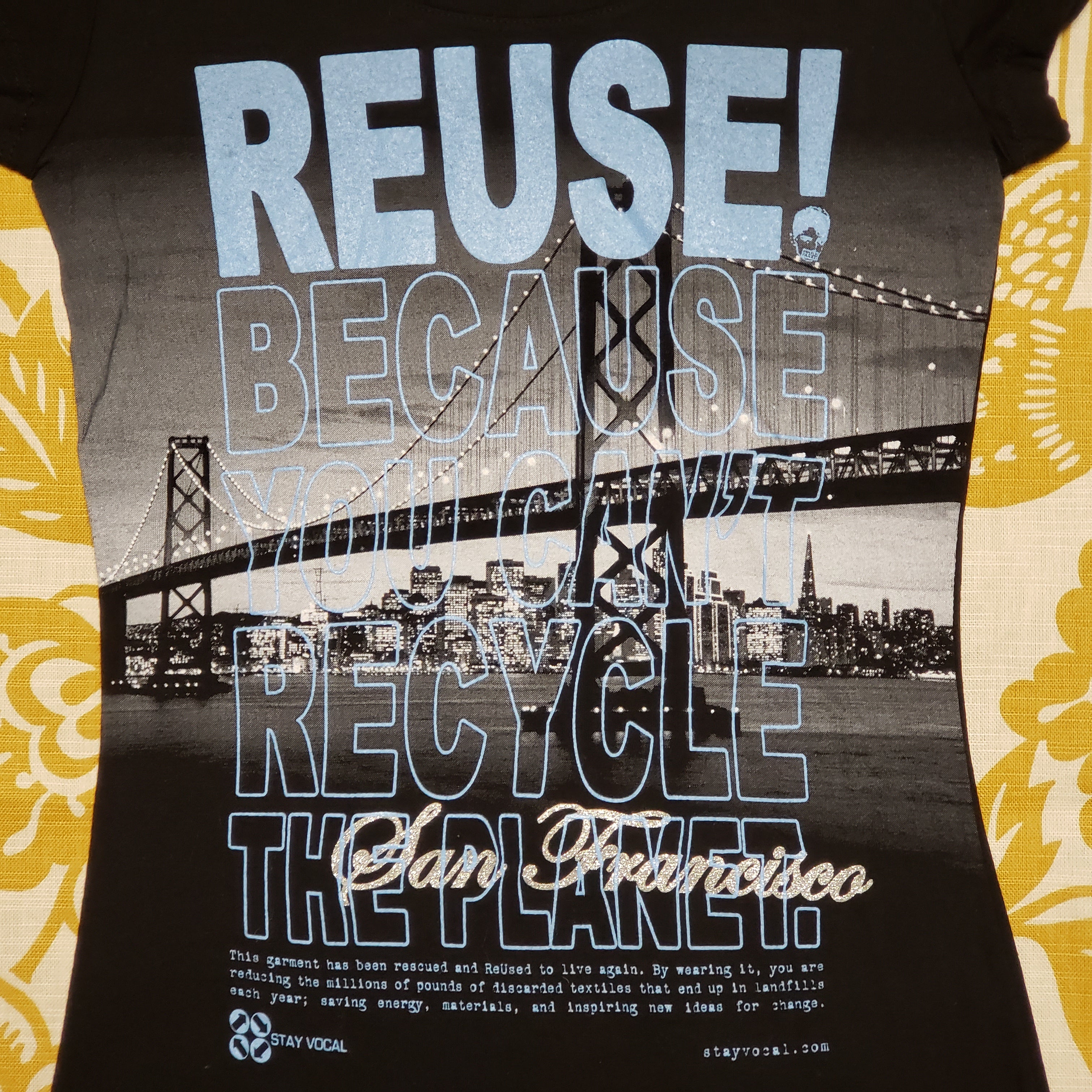 One of a Kind (Women's M) REUSE! The Golden Gate Bridge T-Shirt