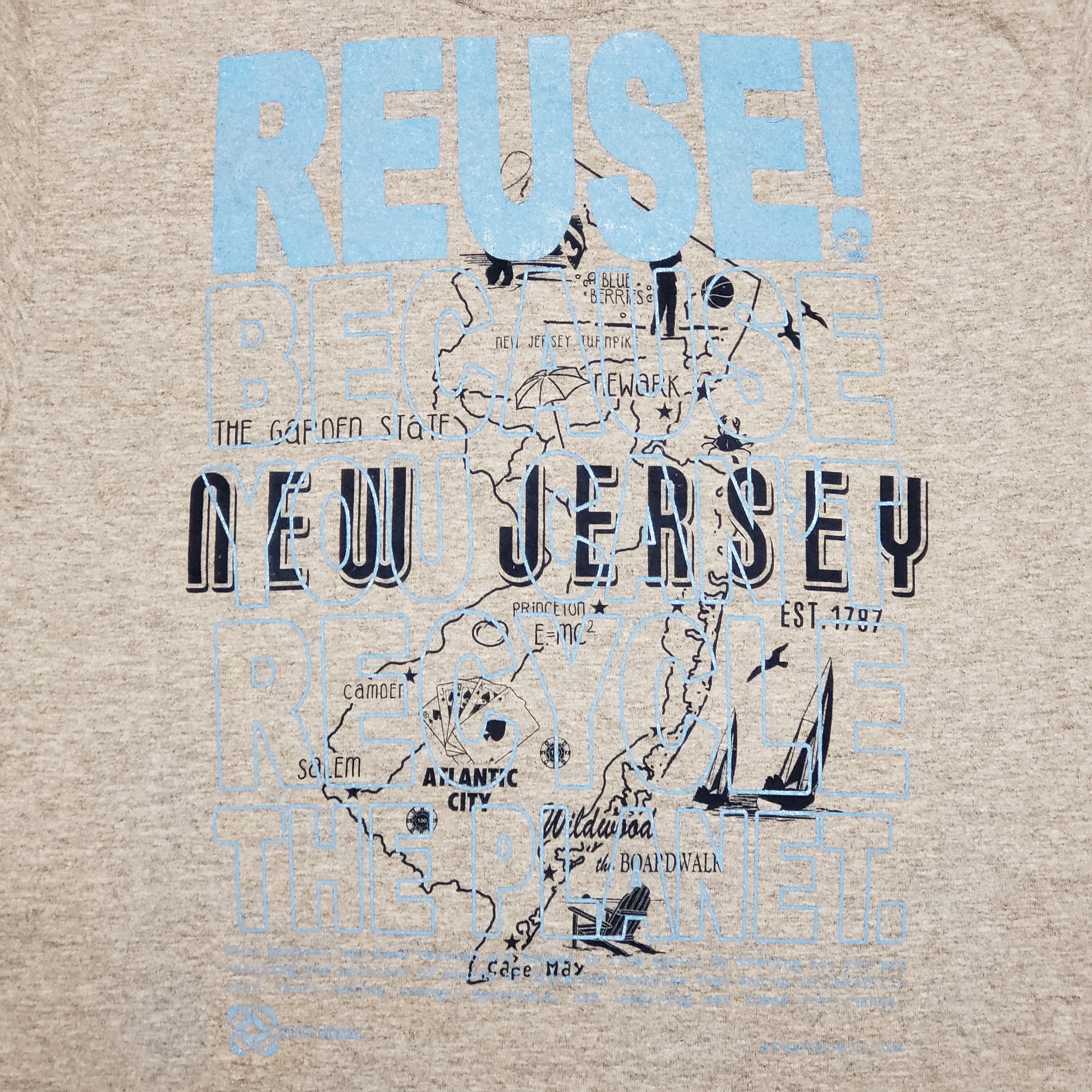 One of a Kind (Men's S) REUSE! New Jersey Map T-Shirt