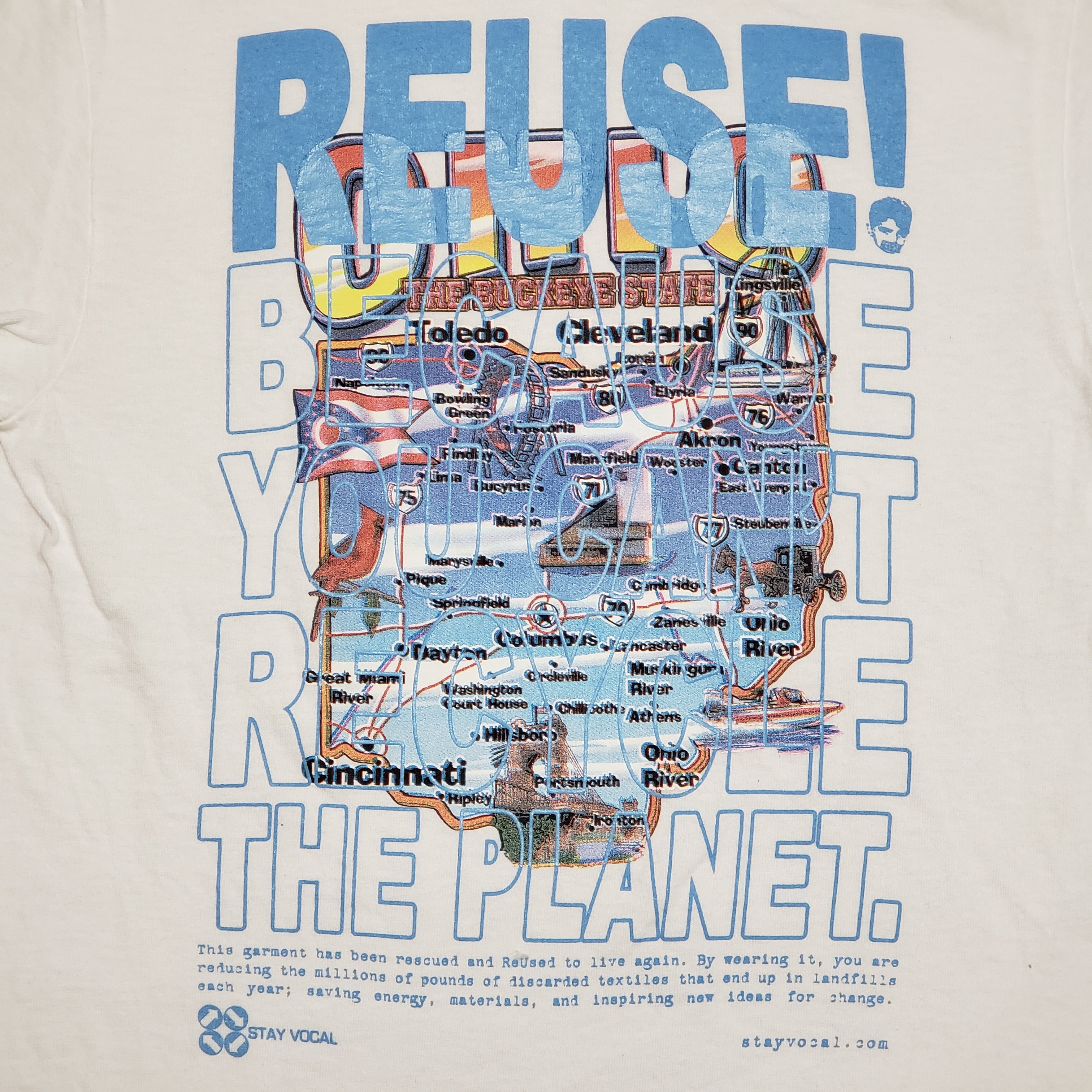 One of a Kind (Men's S) REUSE! Ohio Map T-Shirt