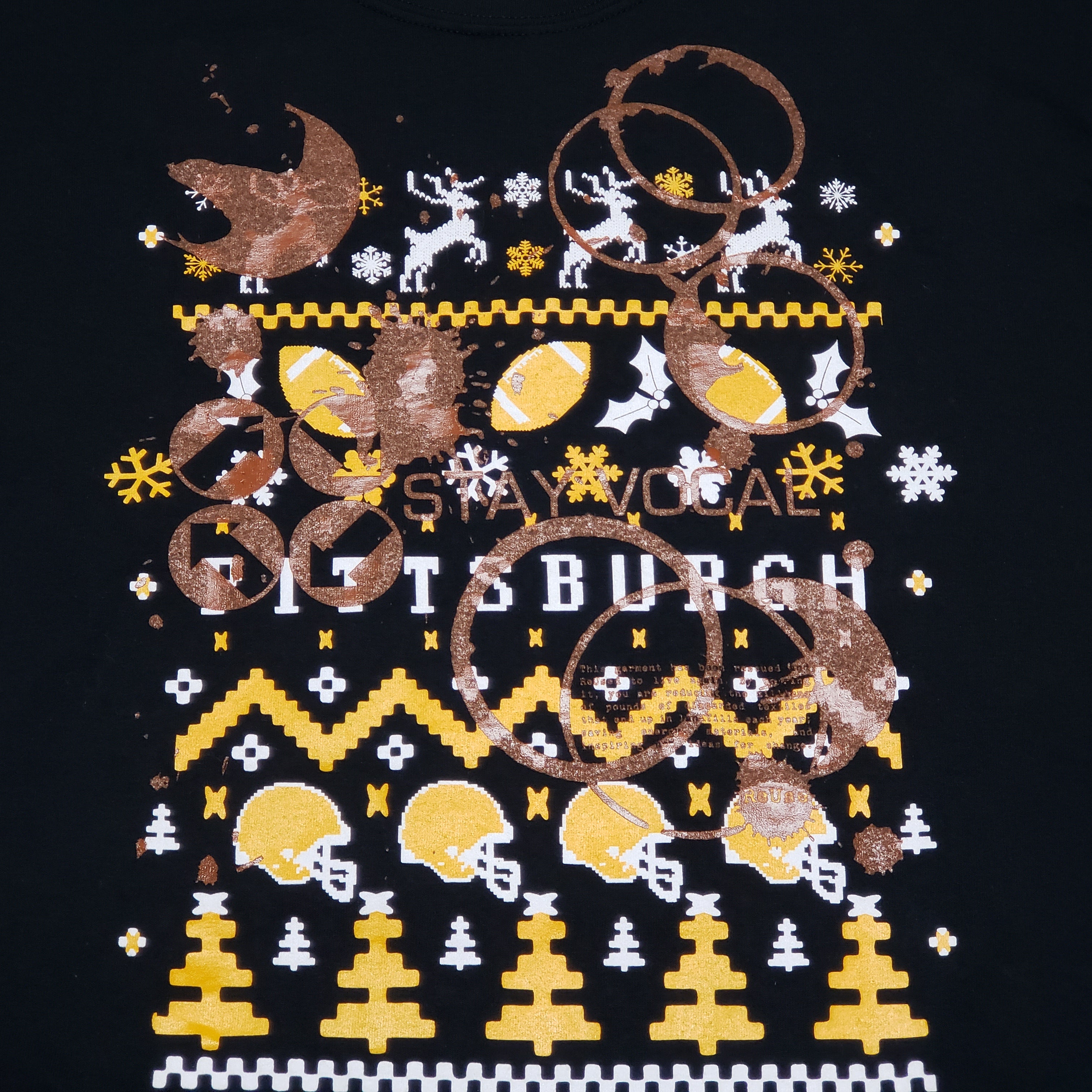 One of a Kind (Men's L) Coffee & Christmas in Pittsburgh T-Shirt