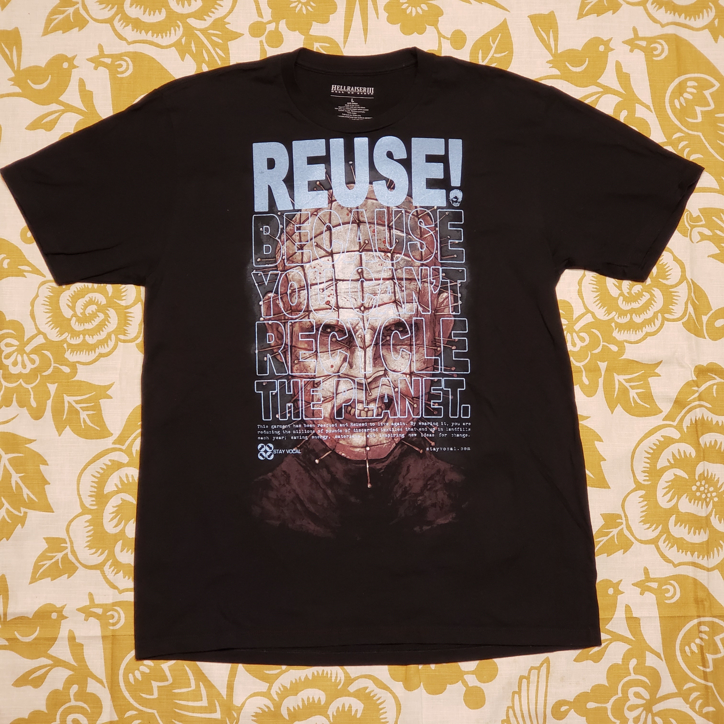 One of a Kind (Men's L) REUSE! Hellraiser Pinhead T-Shirt