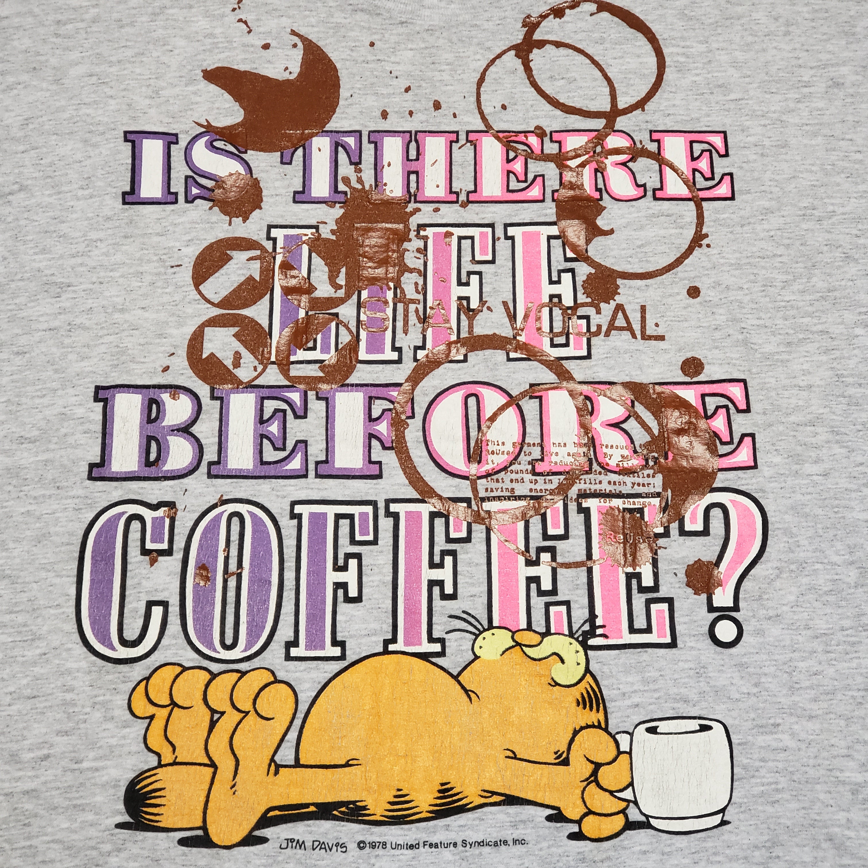 One of a Kind (Men's XL) Vintage Coffee Loving Garfield T-Shirt
