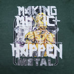 One of a Kind (Kid's L) Making Music Happen Star Wars Heavy Metal Androids Green T-Shirt