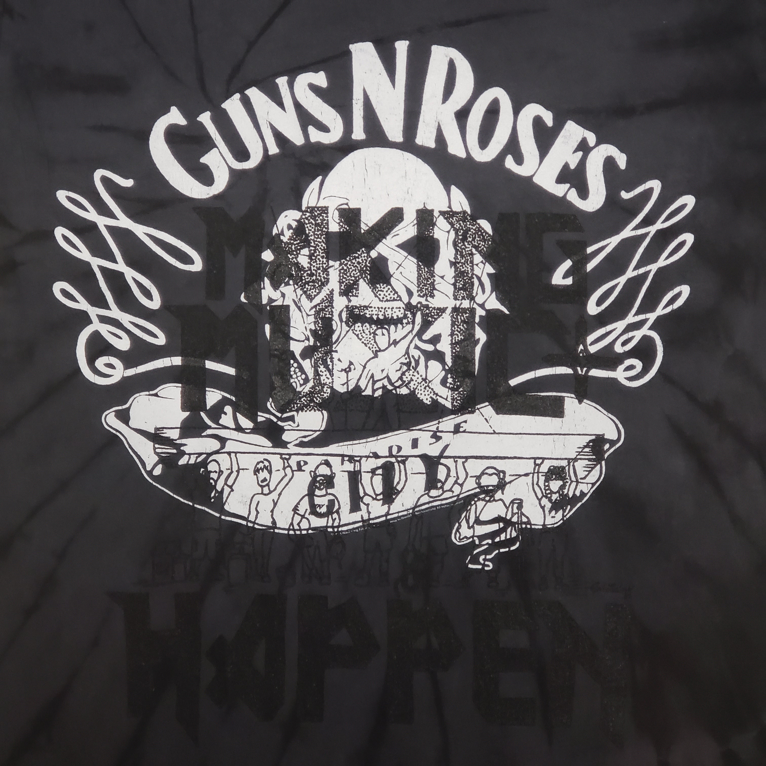 One of a Kind (Women's L) Making Music Happen Guns N Roses Paradise City Black T-Shirt